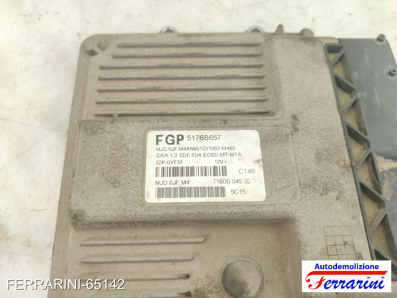 Centralina Motore FIAT IDEA 350 1.3 D MULTIJET 2004-2012 51768657, 7160004502