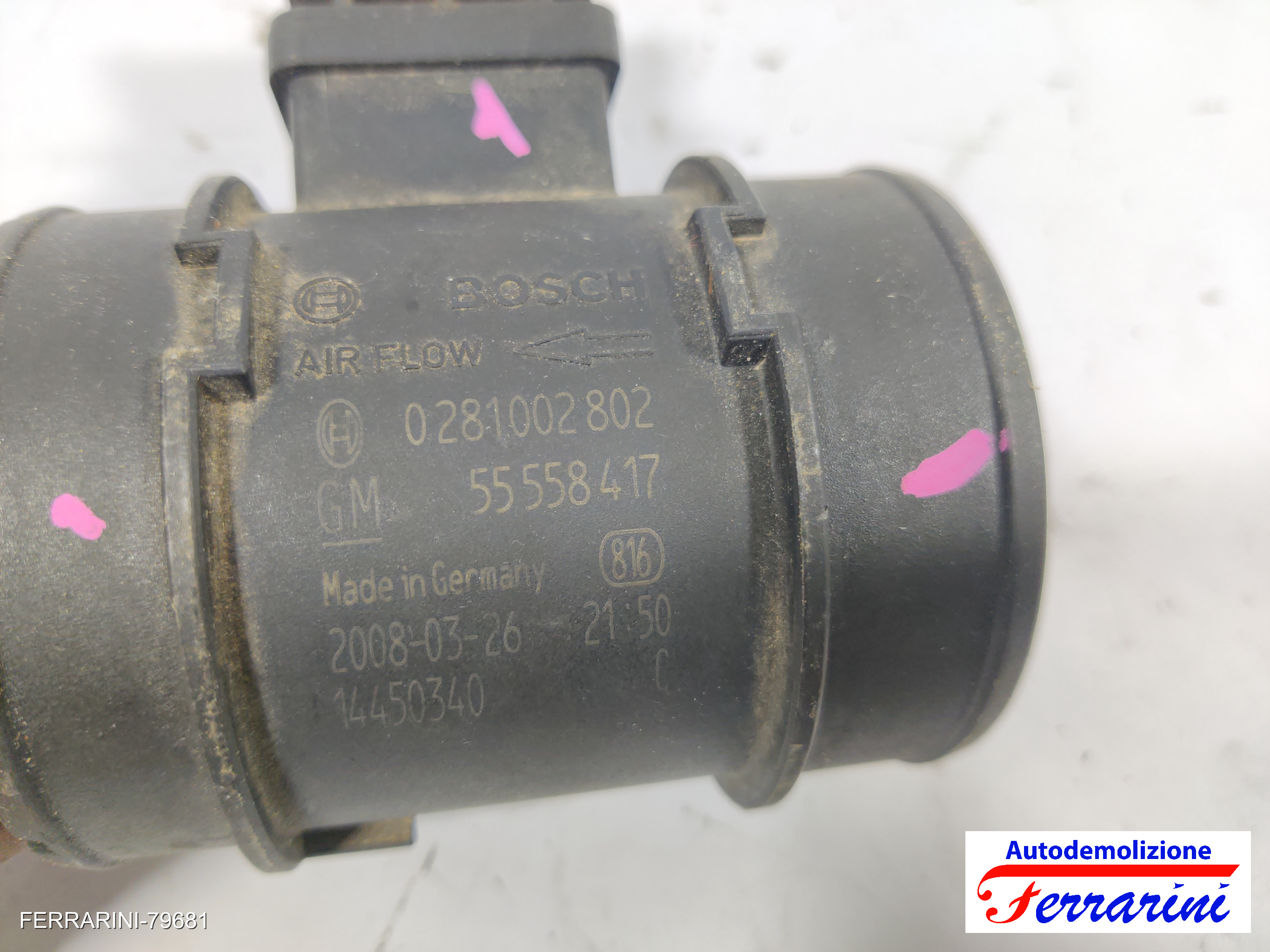 Debimetro OPEL MERIVA A X03 1.3 CDTI 2003-2010 55558417, 0281002802, 14450340 6