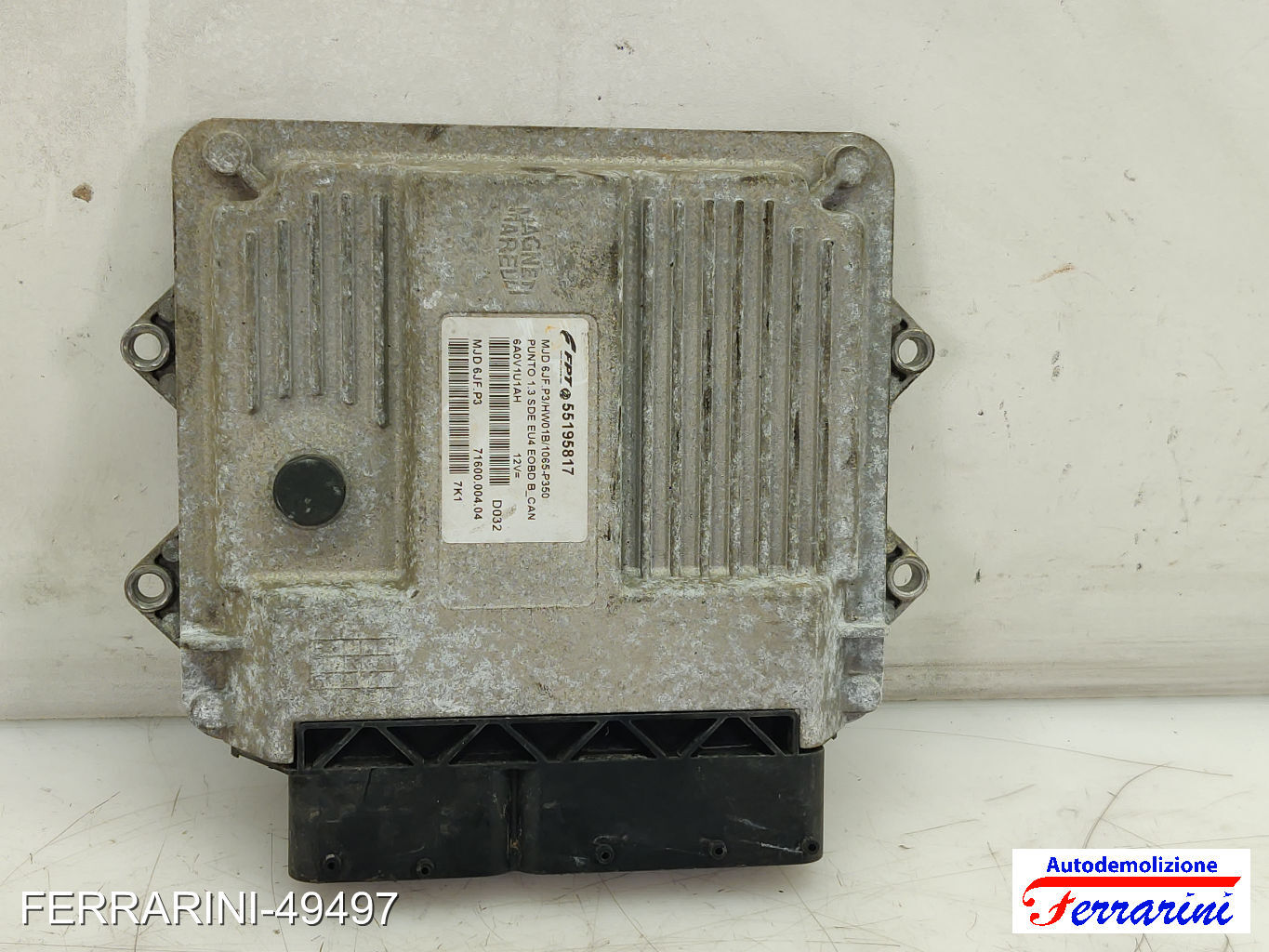 Centralina Motore FIAT PUNTO 188 1.3 JTD 16V 2003-2012 55195817, MJD6JFP3